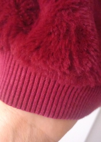 Bordo çoçuk peluş ceket - Görsel 7