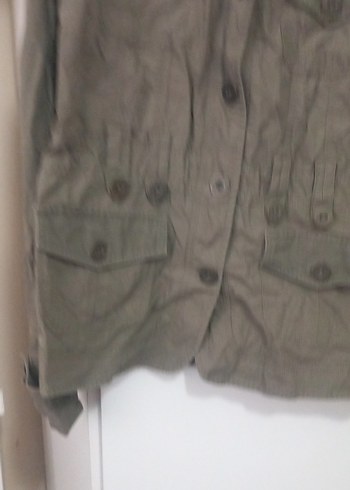 Düğmeli keten bayan ceket - Görsel 4