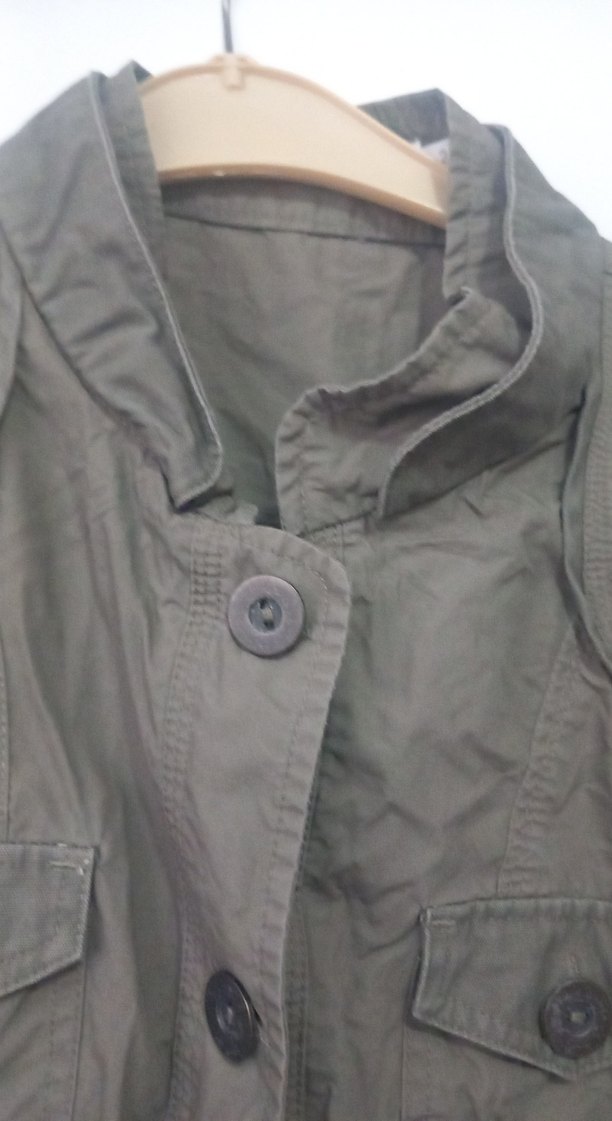 Düğmeli keten bayan ceket - Görsel 2