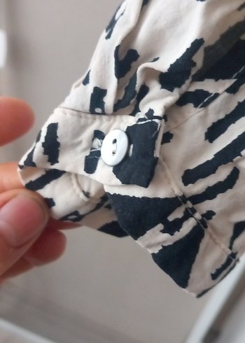 siyah gri desenli bayan gömlek - Görsel 7