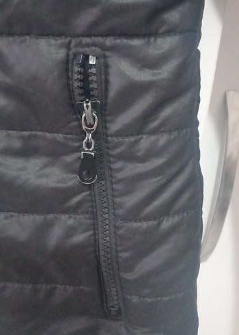 Kadın Siyah Fermuarlı İnce Mont - Görsel 4