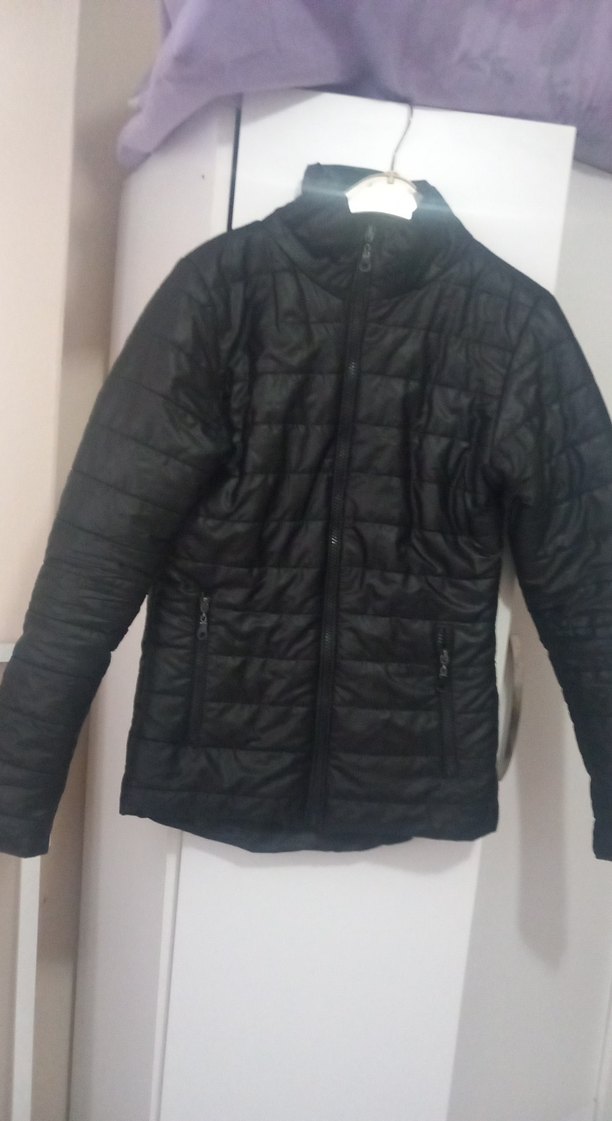 Kadın Siyah Fermuarlı İnce Mont - Görsel 2