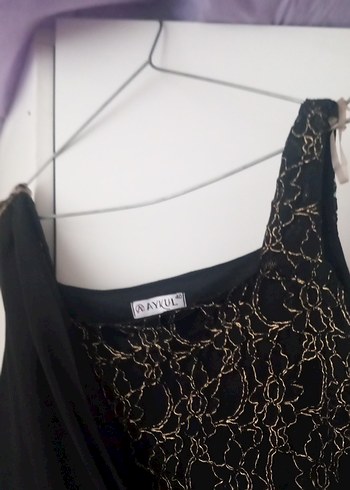 Dantel Detaylı Siyah Midi Elbise - Görsel 8