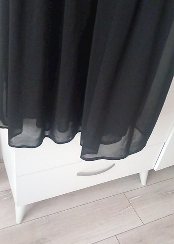 Dantel Detaylı Siyah Midi Elbise - Görsel 5