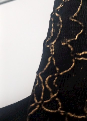 Dantel Detaylı Siyah Midi Elbise - Görsel 10