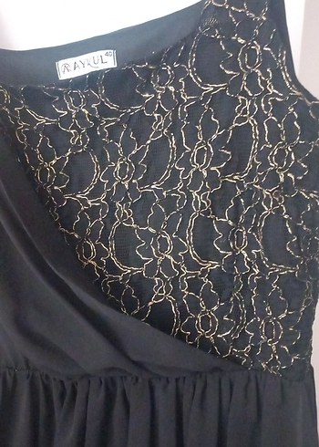 Dantel Detaylı Siyah Midi Elbise - Görsel 2