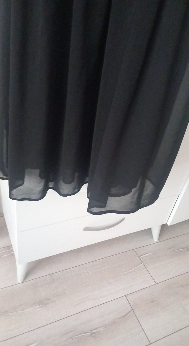 Dantel Detaylı Siyah Midi Elbise - Görsel 5