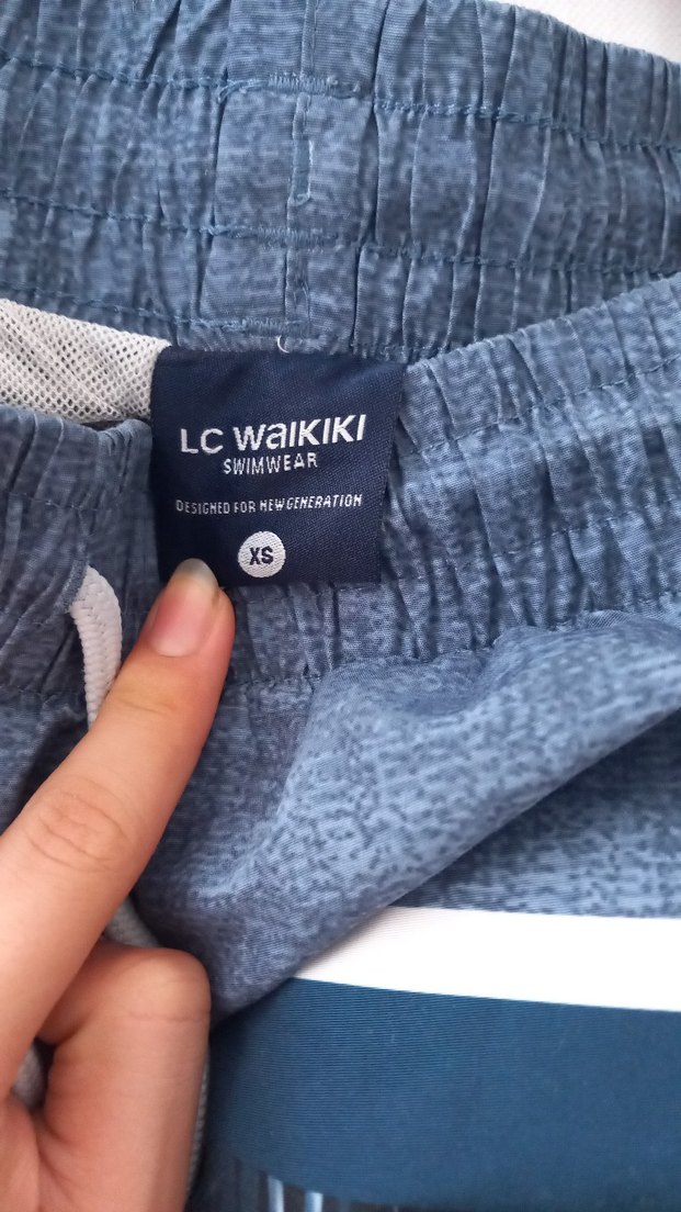 Gri Mavi Desenli Erkek Mini Şort - Görsel 3