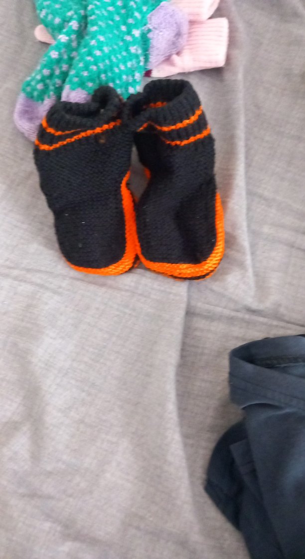 Renkli Örgü Kız Eldiveni ve örgü corap - Görsel 3