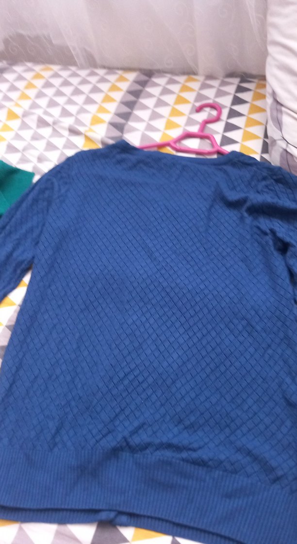 Düğmeli Nakışlı Mavi Kadın Hırka - Görsel 5