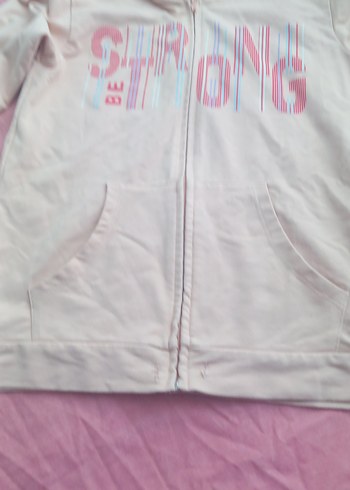 Kız Çocuk Kapüşonlu Fermuarlı Sweatshirt - Görsel 3