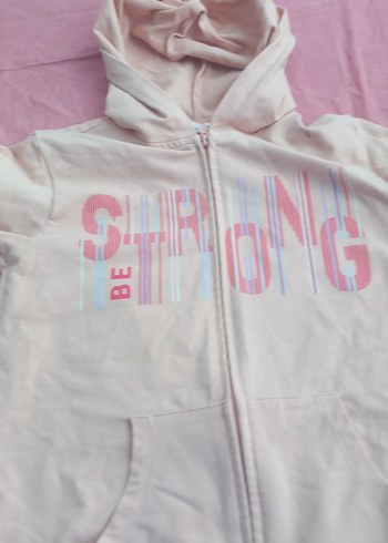 Kız Çocuk Kapüşonlu Fermuarlı Sweatshirt - Görsel 7