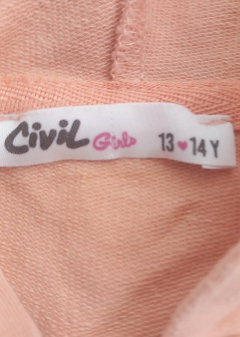 Kız Çocuk Kapüşonlu Fermuarlı Sweatshirt - Görsel 2