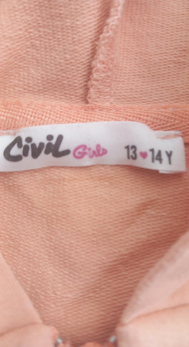 Kız Çocuk Kapüşonlu Fermuarlı Sweatshirt - Görsel 2