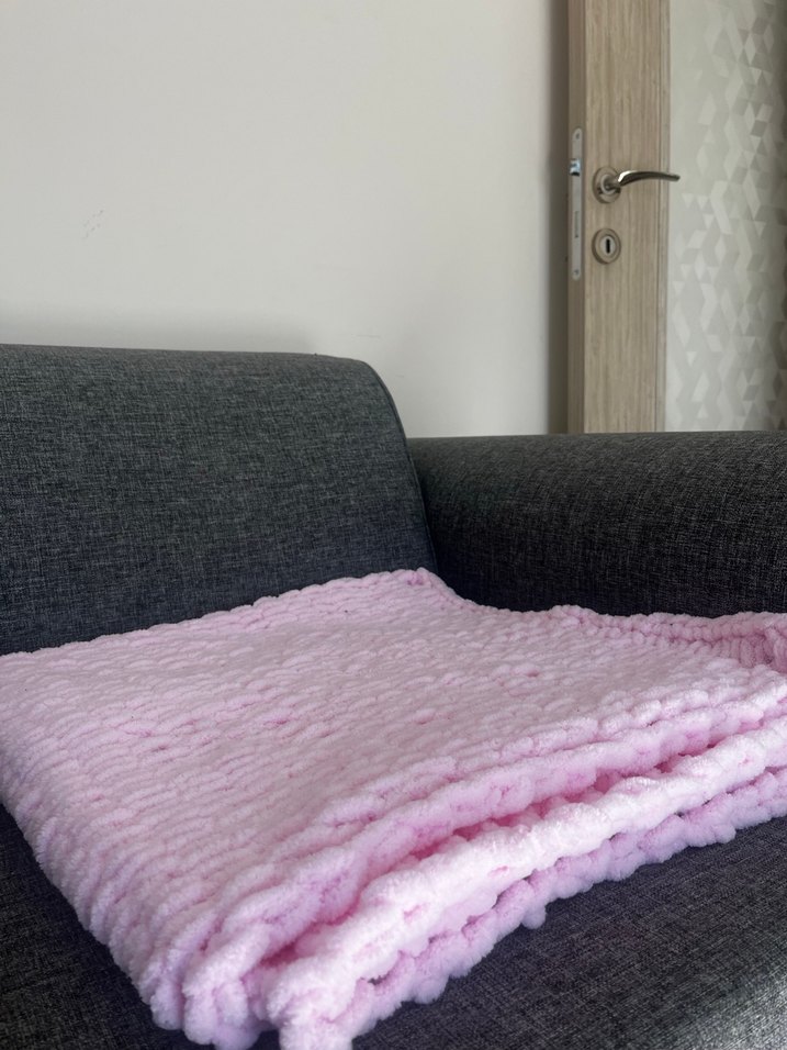 Pembe Örgü Çocuk Battaniyesi - Görsel 2