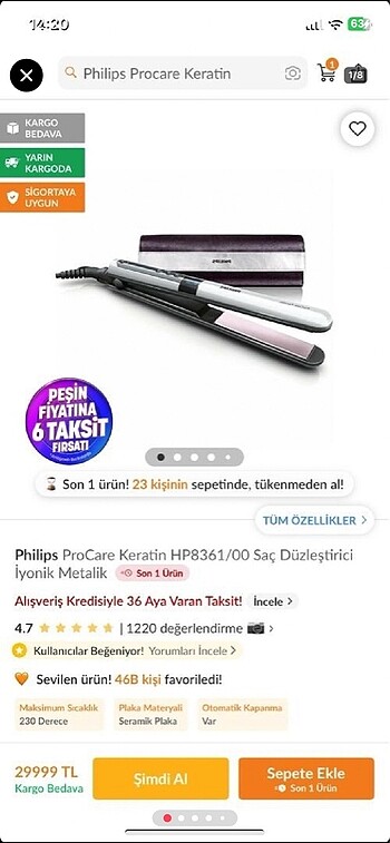 Philips ProCare Keratin Saç düzleştirici