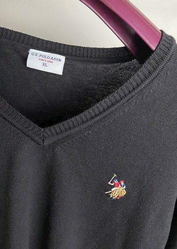 xl Beden Siyah V Yaka Örgü Erkek Kazak
