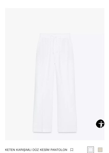 Zara Keten karışımlı düz kesim pantolon