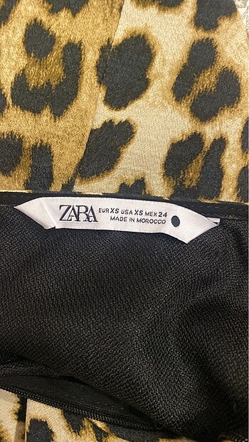 xs Beden Zara leopar desenli mini elbise