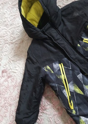 Erkek Kapüşonlu Sarı Fermuarlı Mont - Görsel 4