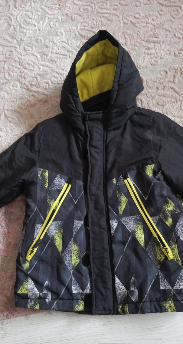 Erkek Kapüşonlu Sarı Fermuarlı Mont - Görsel 3