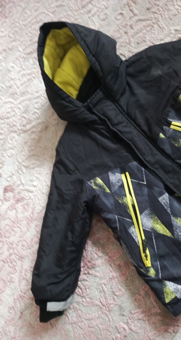 Erkek Kapüşonlu Sarı Fermuarlı Mont - Görsel 4