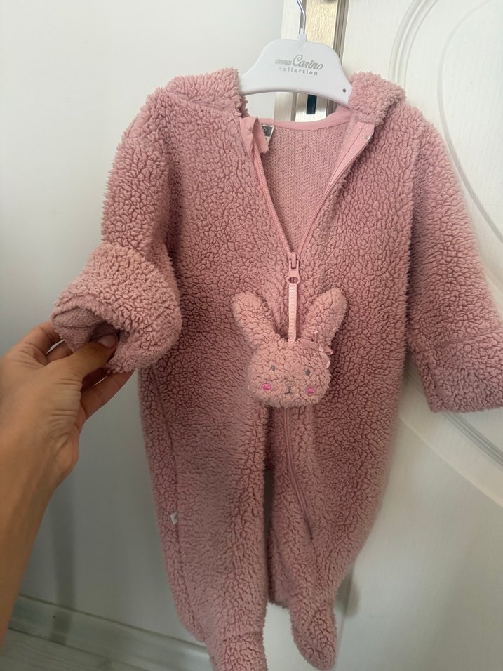 Caramell Tavşan Figürlü Bebek Tulumu - Görsel 2