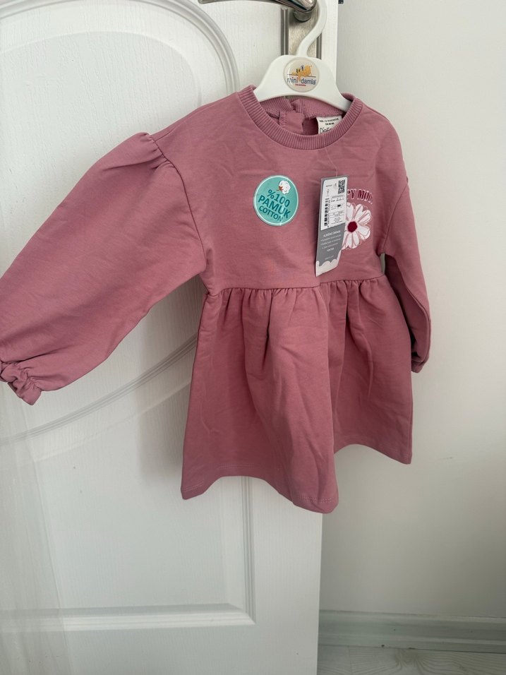 Uzun Kollu etiketli Kız Çocuk/Bebek Elbise - Görsel 3