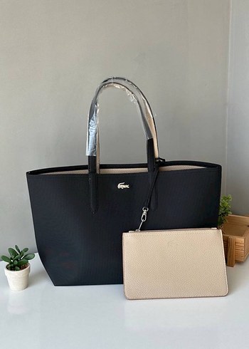 Siyah Bej Lacoste Anna Kadın Çantası - Görsel 3