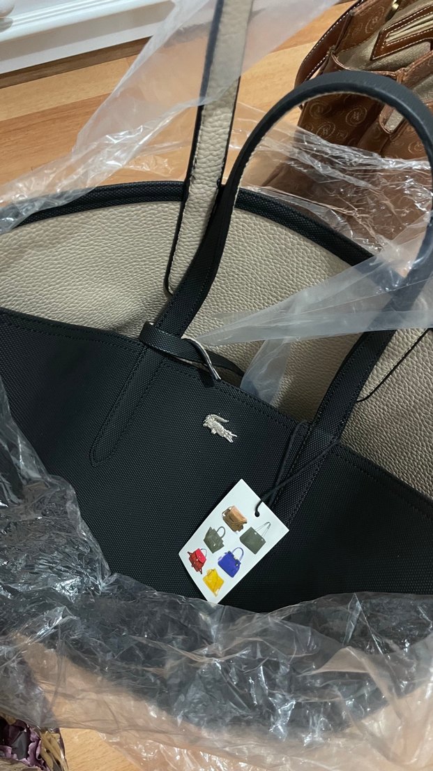 Siyah Bej Lacoste Anna Kadın Çantası - Görsel 2