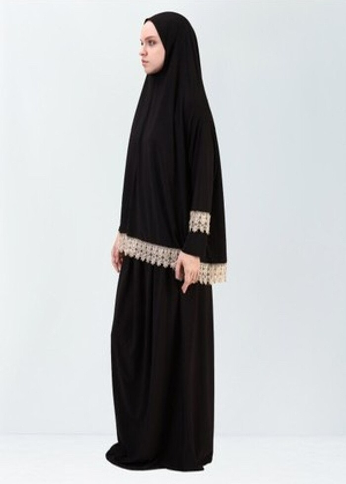 Lüks Dantel Güpür Namaz Elbisesi Hac Umre - Görsel 3