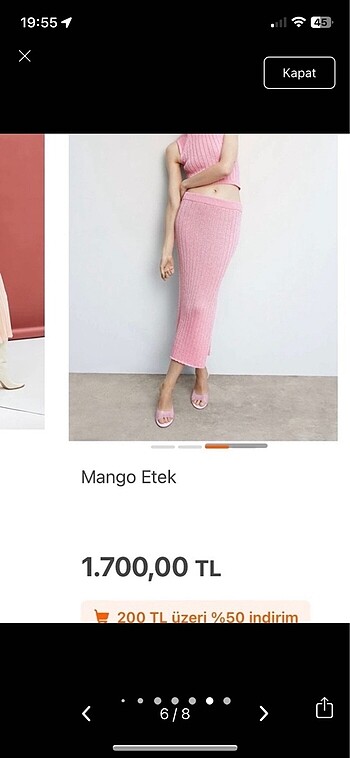 Mango büstiyer crop süveter etek - Görsel 7