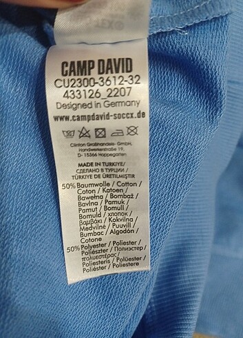 l Beden mavi Renk Markasi CAMP DAVID Kapüşonlu Sweatshirt