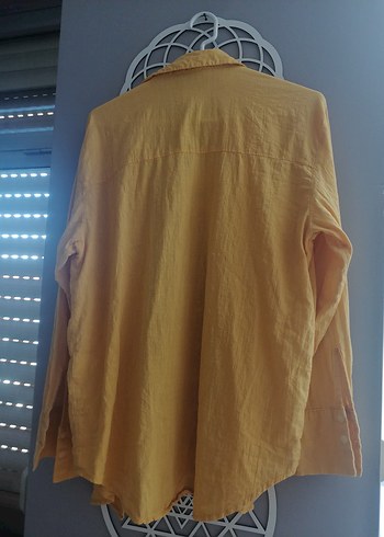 m Beden sarı Renk Sarı Düğmeli Uzun Kollu Gömlek