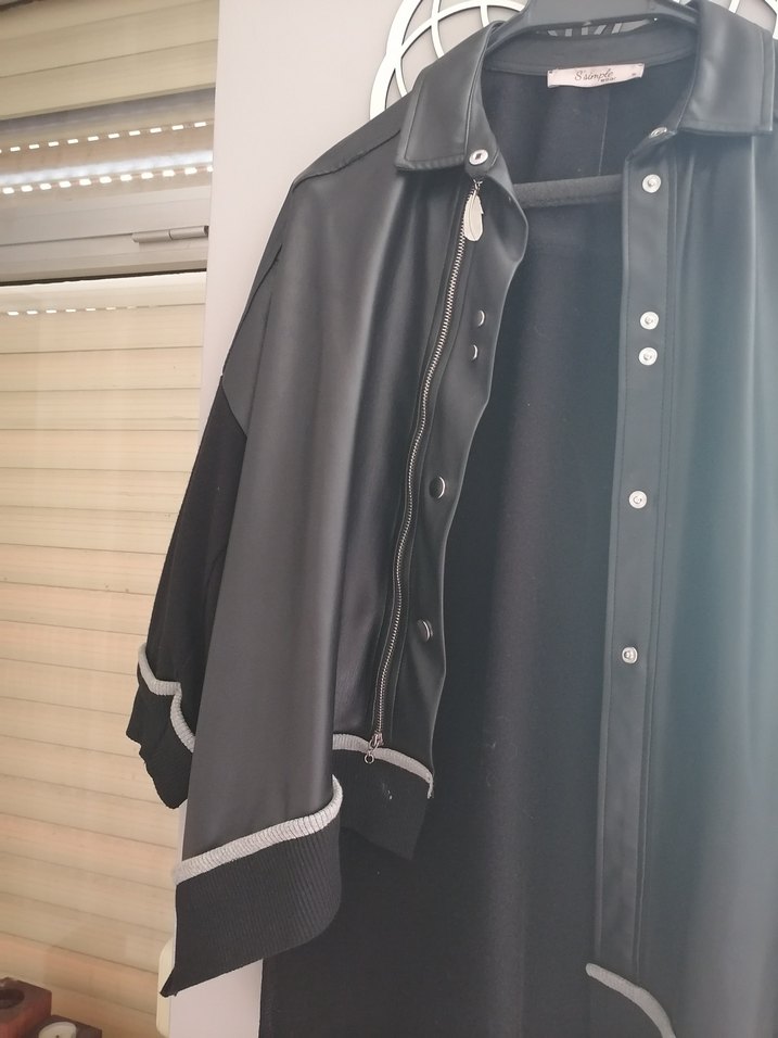 Düğmeli Siyah Deri Kadın Ceket - Görsel 5