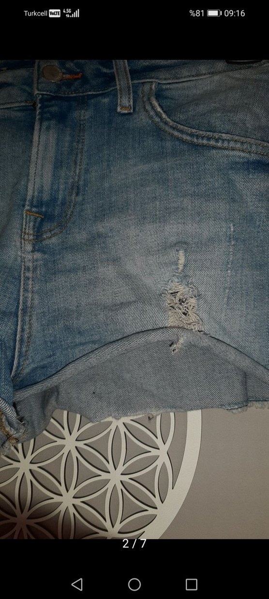 Düğmeli Loose Fit Mini Kadın Denim Şort - Görsel 3