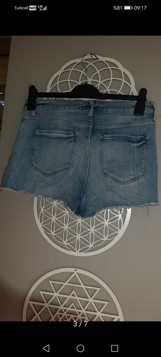 Düğmeli Loose Fit Mini Kadın Denim Şort - Görsel 2