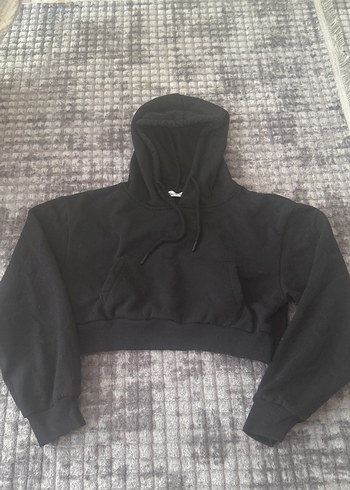Diğer Siyah Kapüşonlu Kadın Sweatshirt