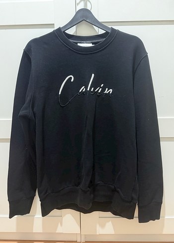 Siyah Baskılı Pamuklu Sweatshirt