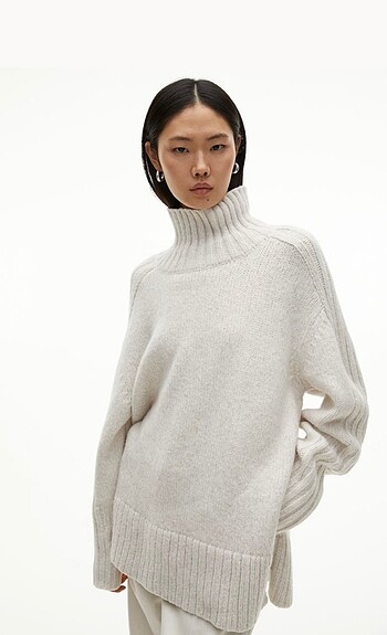 l Beden H&M balıkçı yaka oversize kazak
