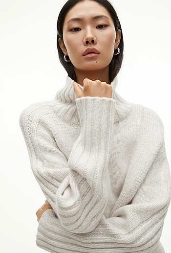 H&M H&M balıkçı yaka oversize kazak