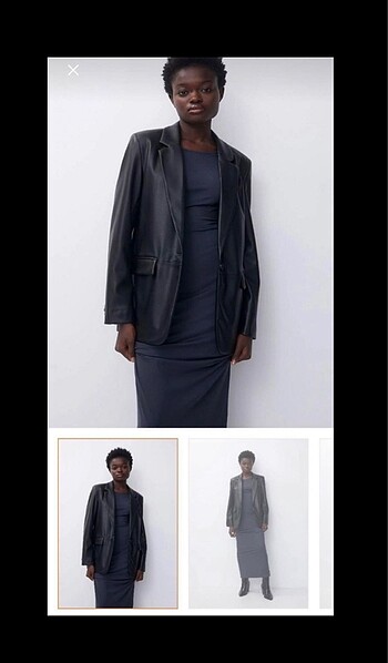 BERSHKA deri blazer ceket