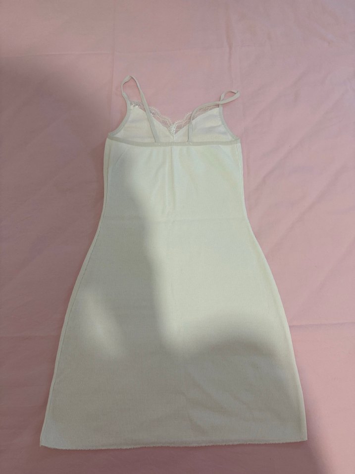 Beyaz V Yaka Hamile ve Emzirme Gecelik - Görsel 2