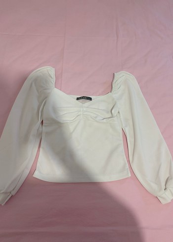 Beyaz Uzun Kollu Kadın Bluz - Görsel 2