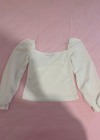 Beyaz Uzun Kollu Kadın Bluz - Görsel 4