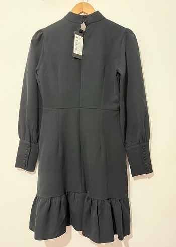 Uzun Kollu Siyah Midi Triko Elbise - Görsel 3