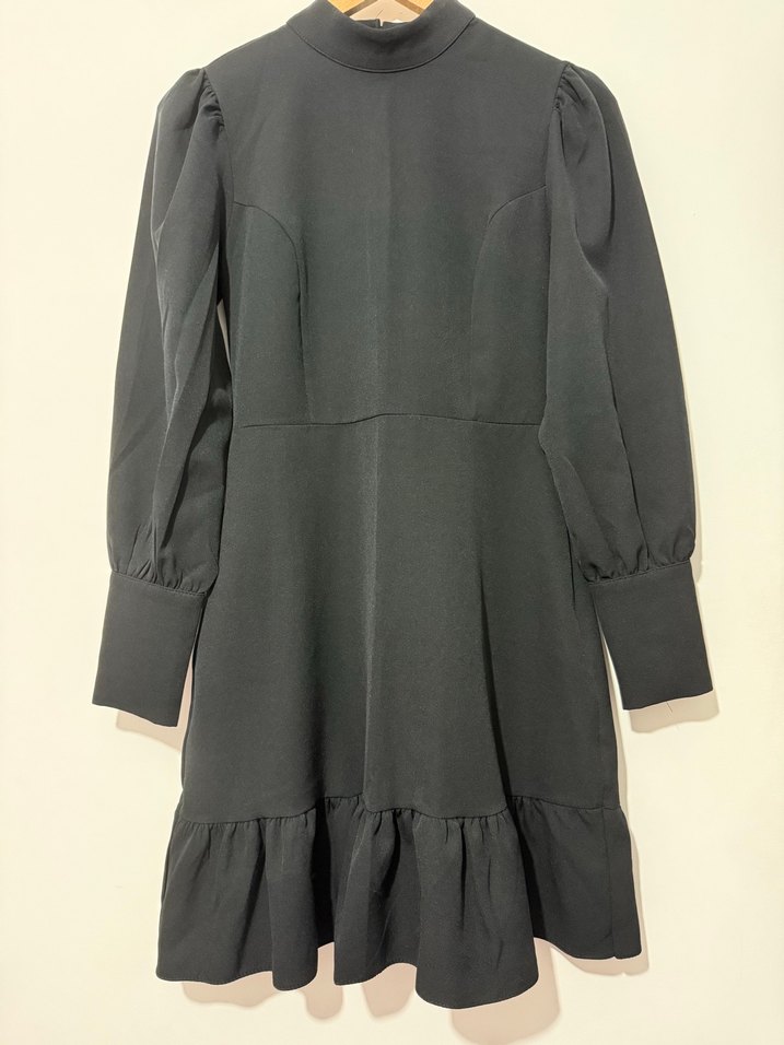 Uzun Kollu Siyah Midi Triko Elbise - Görsel 2