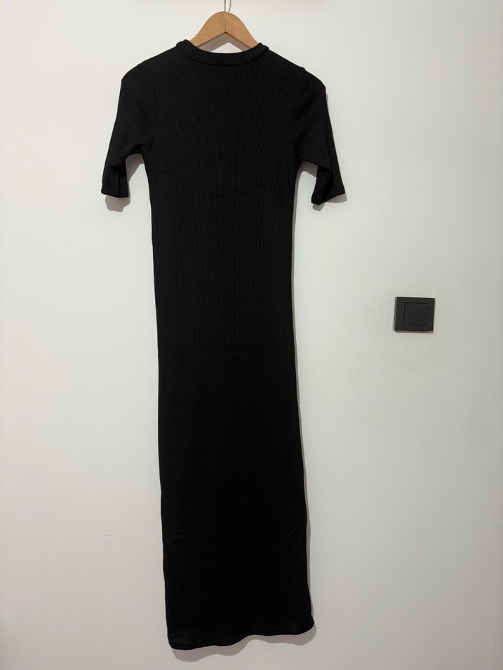 Siyah Kısa Kollu Uzun Elbise - Görsel 4