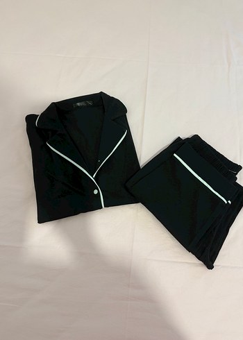 Diğer Siyah Kısa Kollu Regular Fit Pijama Takımı