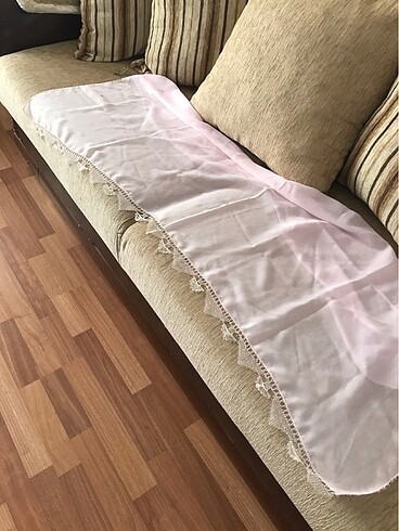 Pembe şifon iğne oyalı Mevlüt örtüsü